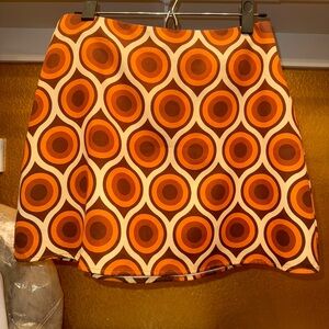 Retro Patterned Mini Skirt